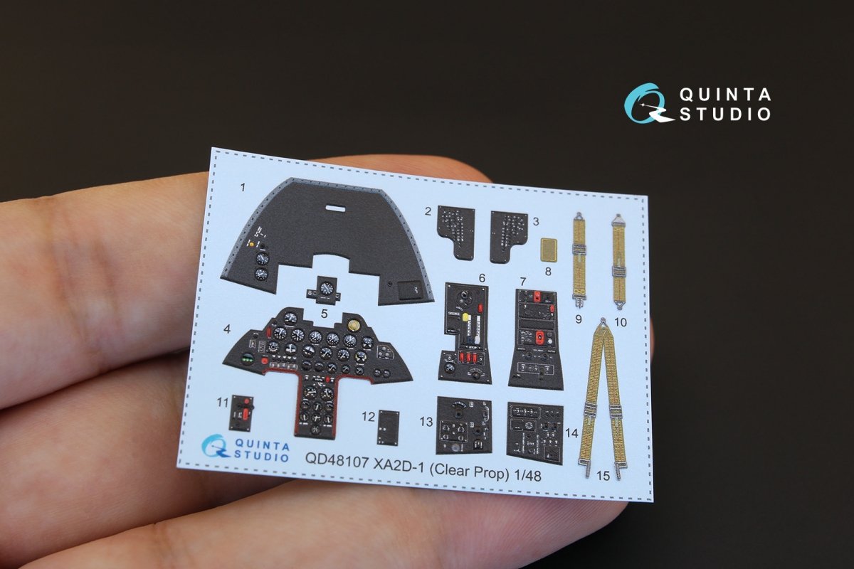 Quinta Studio QD48107 XA2D-1 3D-Printed &amp;amp; coloured Interior on decal paper (for Clear Prop kit) 1/48 – imagen 2