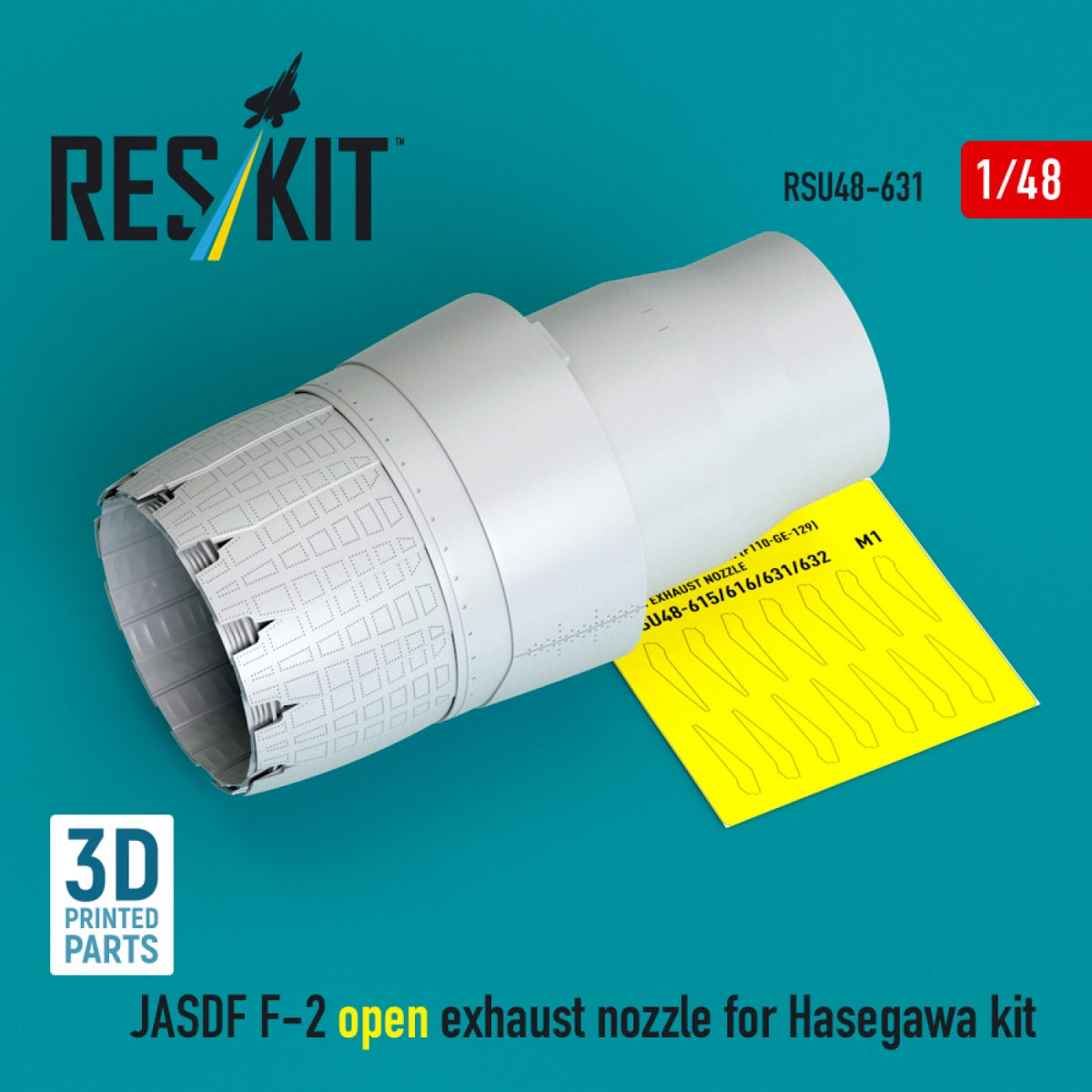 RESKIT RSU48-0631 JASDF F-2 open exhaust nozzle for Hasegawa kit (3D Printed) 1/48
