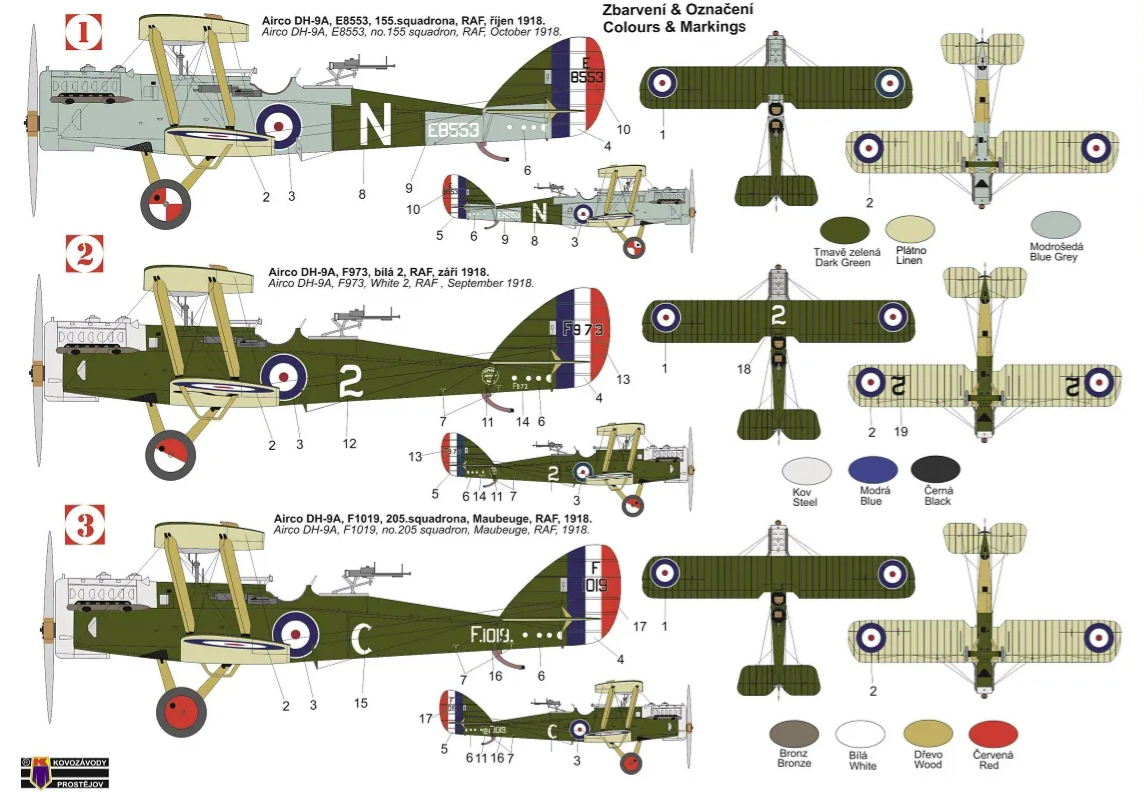 Kovozavody Prostejov KPM0310 Airco DH-9A „At war“ 1/72 – imagen 2