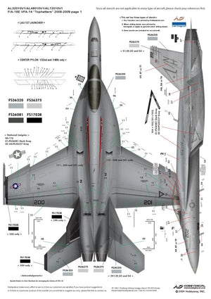 HobbyDecal AL48010V1 F/A-18E Tophatters 2008-2009 1/48 – zdjęcie 2