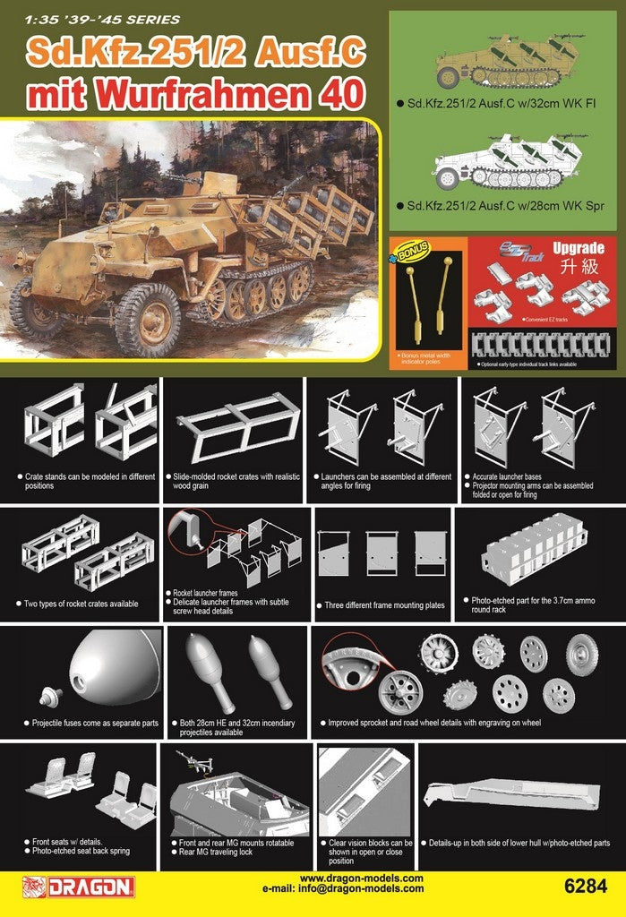 Dragon 6284 251/2 Ausf C avec Wurfrahmen 40 (1/35)