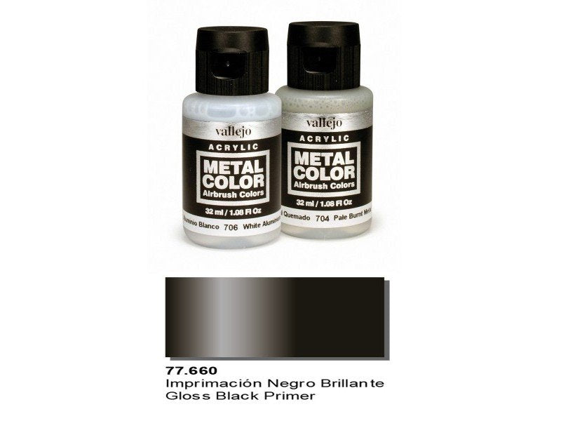 Vallejo 77660 Metal Color - Apprêt noir brillant 32 ml