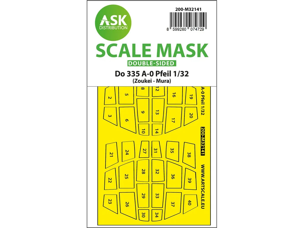 Art Scale Kit M32141 Dornier Do 335A-0 Pfeil Double-Sided Mask for Zoukei Mura 1/32