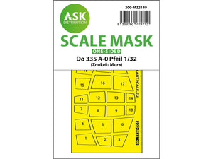 Art Scale Kit M32140 Dornier Do 335A-0 Pfeil One-Sided Mask for Zoukei Mura 1/32