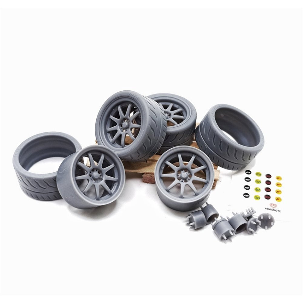 Yamamoto YMPRIM17 Work Emotion XD9 18 Inch + Tyres Pro Kit 1/24 – zdjęcie 2