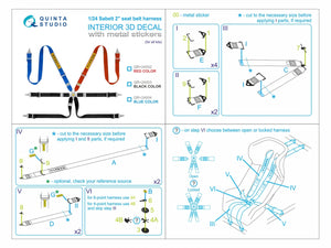 Quinta Studio QR+24002 Sabelt 2inch seat belt harness, red (With metal buckles) (all kits) 1/24 – immagine 12