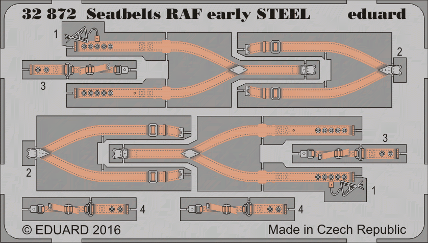 Eduard 32872 Seatbelts RAF early STEEL 1/32