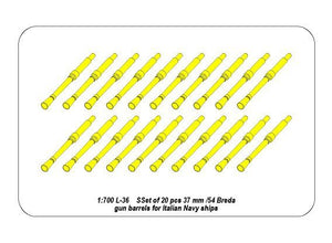 Aber 700 L-36 Set of 20 pcs 37 mm /54 Breda gun barrels for Italian Navy ships 1/700 – Bild 4