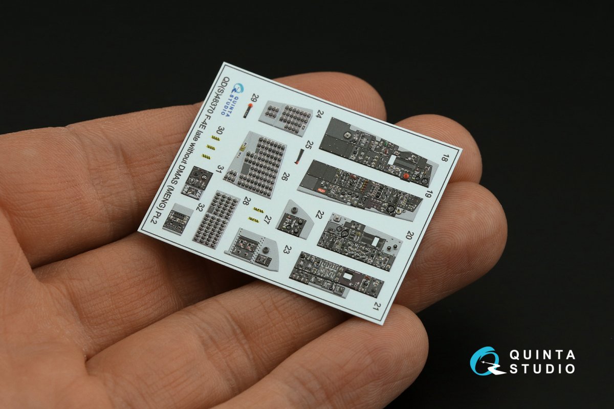 Quinta Studio QDS-48370 F-4E late without DMAS 3D-Printed &amp;amp; coloured Interior on decal paper (Meng) (Small version) 1/48 – imagen 6