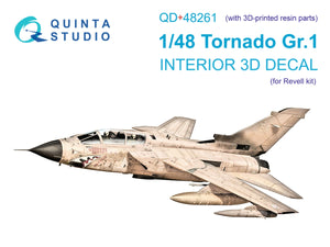 Intérieur imprimé en 3D et coloré sur papier décalcomanie (Revell) pour le Tornado GR.1 de Quinta Studio QD+48261 (avec pièces en résine imprimées en 3D) à l&amp;#39;échelle 1/48.