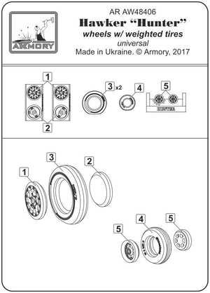 Armory Models AW48406 Hawker Hunter wheels w/ weighted tyres 1/48 – Bild 7