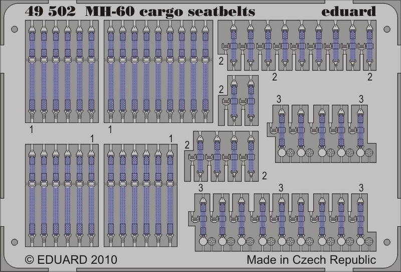 Eduard 49502 MH-60 cargo seatbelts 1/48 Italeri