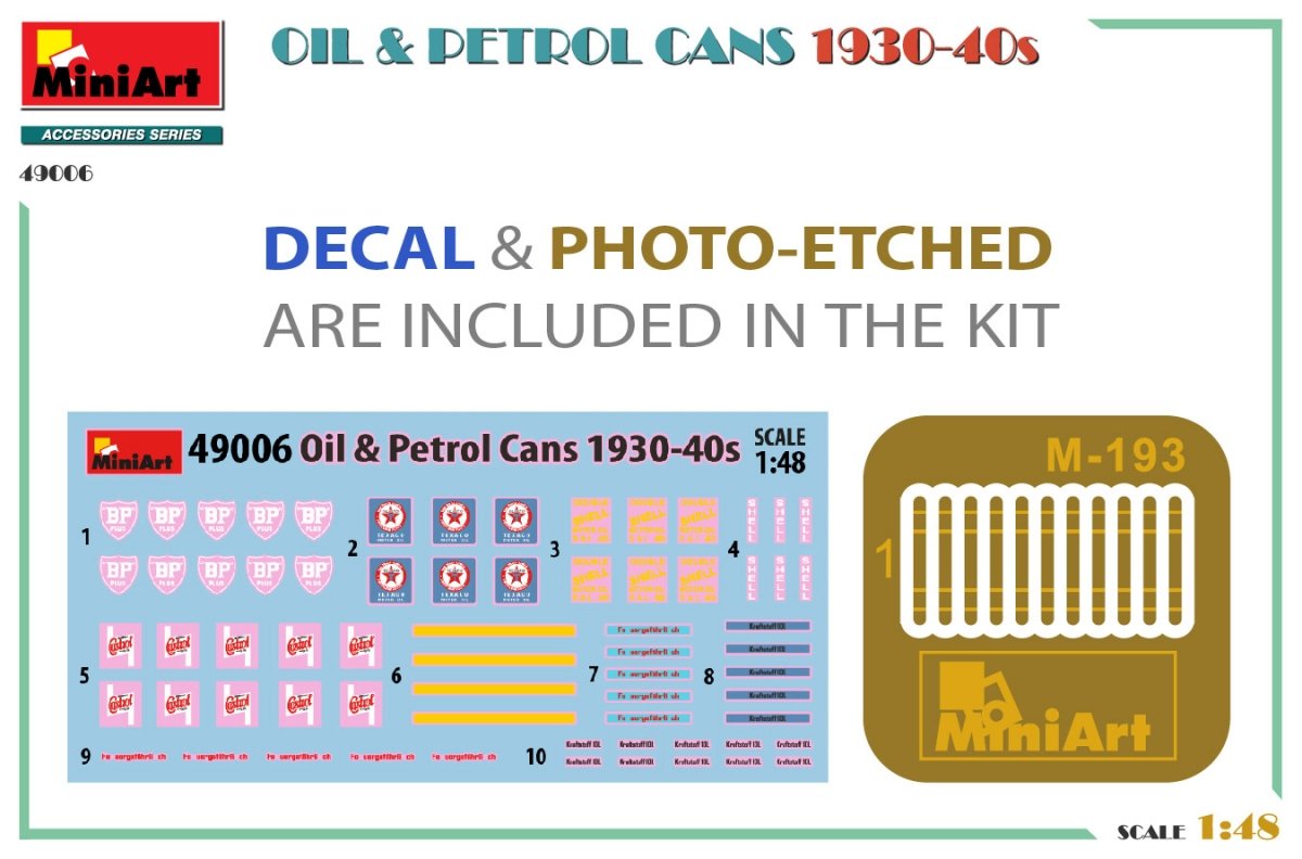MiniArt 49006 OIL &amp;amp; PETROL CANS 1930-40s 1/48 – imagen 2