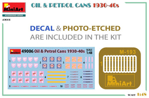 MiniArt 49006 OIL &amp;amp; PETROL CANS 1930-40s 1/48 – imagen 2