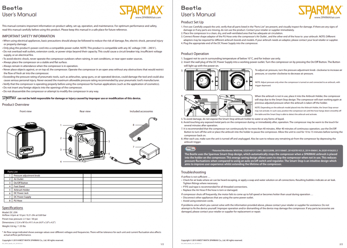 Sparmax DC25N Beetle - Mini compresseur d&amp;#39;air – image 2