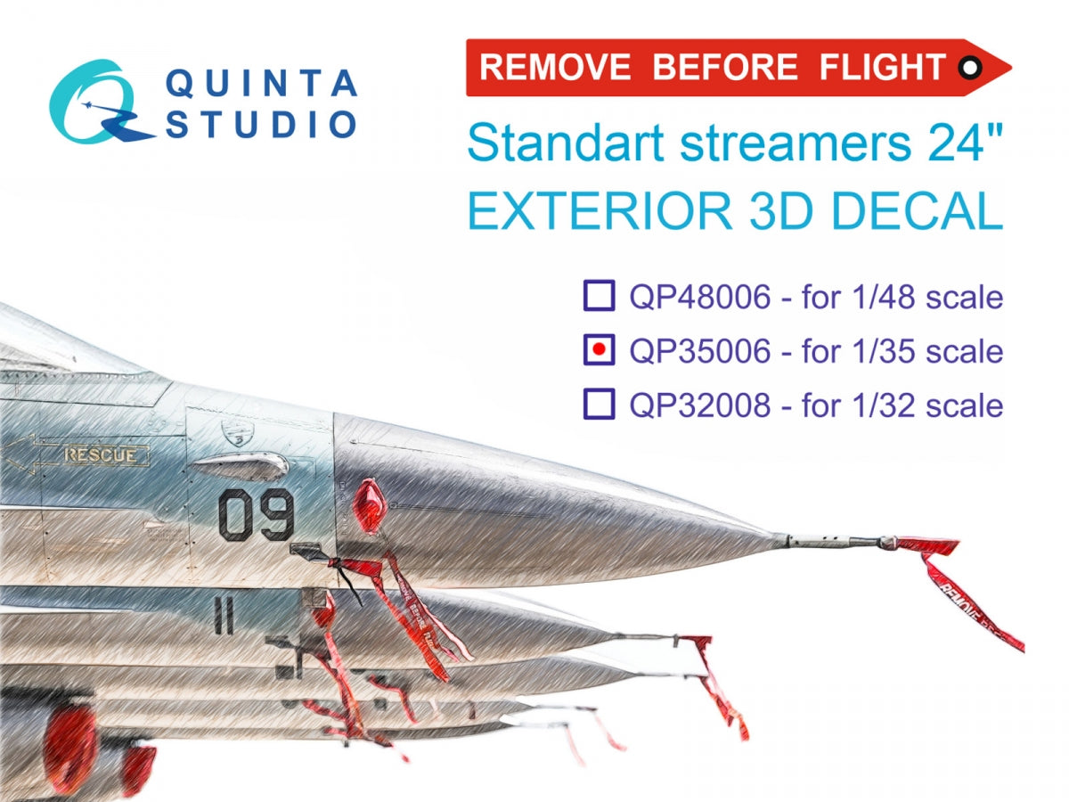 Quinta Studio QP35006 Remove Before Flight standart external streamer 24, 20 Pcs 1/35