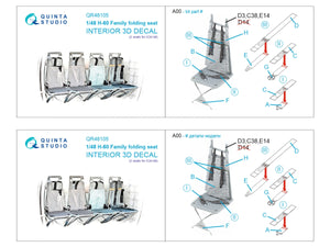 Quinta Studio QR48105 H-60 family folding seat (ICM) 1/48 – imagen 8
