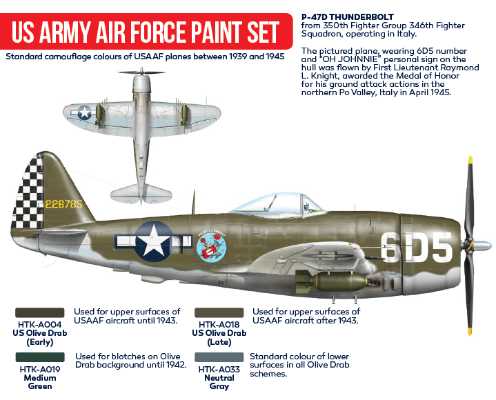 Hataka HTK-AS04 US Army Air Force paint set 4x17ml – zdjęcie 2
