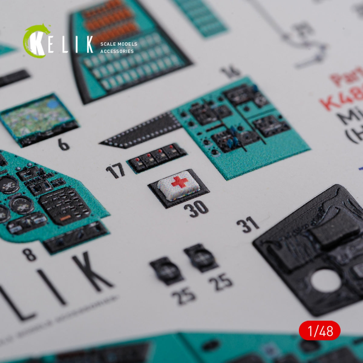 KELIK K48092 Mi-24D (Hind-D) interior 3D decals for Trumpeter kit 1/48 – imagen 6