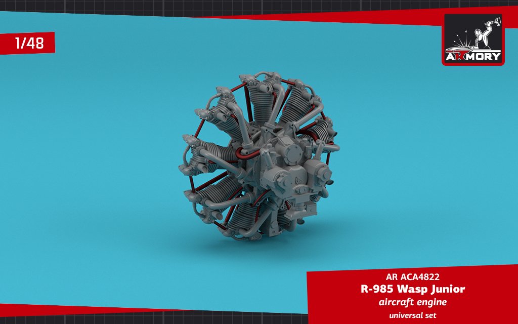Armory Models ACA4822 R-985 Wasp Junior US aircraft engine 1/48 – imagen 2