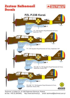 Techmod 48089 - PZL.23B Karaś 1/48 – imagen 2