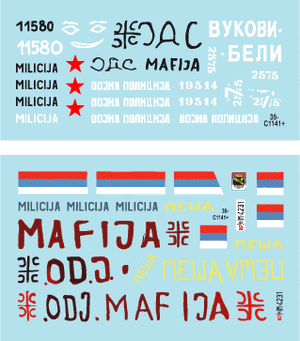Star Decals 35-C1141 Serbian (SVK and VRS) T-34/85M, M60 PB, BRDM-2 and TAM 110 truck 1/35 – imagen 3