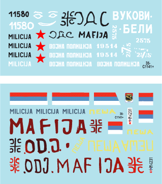 Star Decals 35-C1141 Serbian (SVK and VRS) T-34/85M, M60 PB, BRDM-2 and TAM 110 truck 1/35 – imagen 3