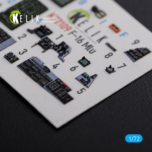 KELIK K72109 F-16 MLU interior 3D decals for Revell kit 1/72 – imagen 3