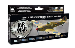 Vallejo 71163 Couleurs RAF Schéma désertique &amp;amp; MTO 1940-1945 8x17 ml.