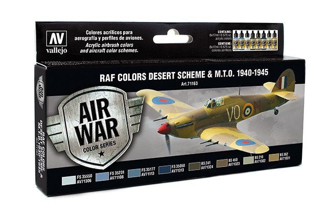 Vallejo 71163 Couleurs RAF Schéma désertique &amp;amp; MTO 1940-1945 8x17 ml.