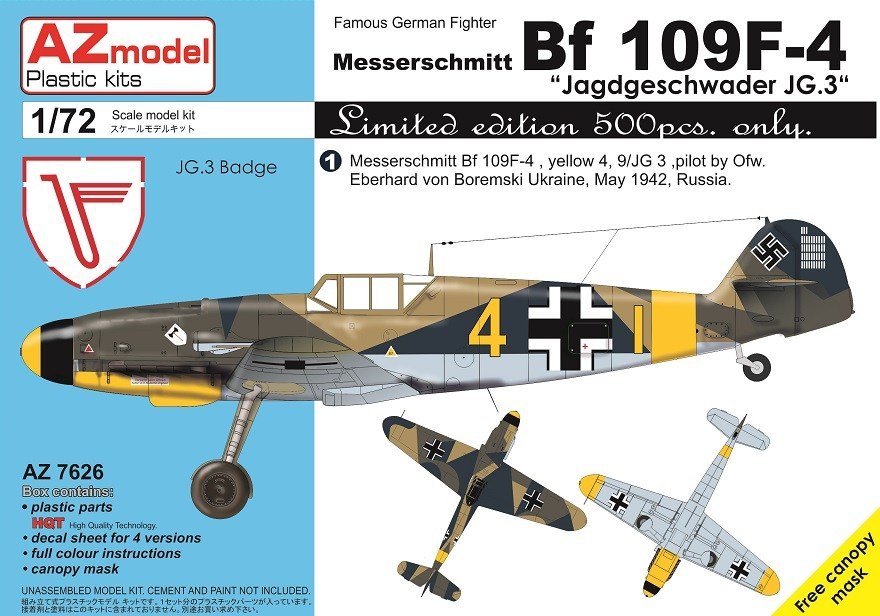 AZ Model AZ7626 Bf 109F-4 JG.3 1/72