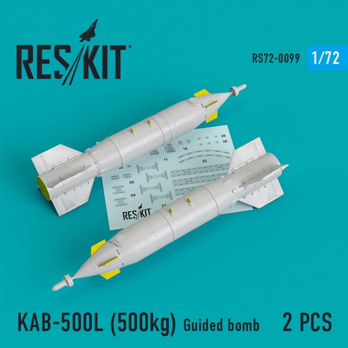 RESKIT RS72-0099 KAB-500L (500KG) BOMBES GUIDÉES (2 PIÈCES) 1/72 
