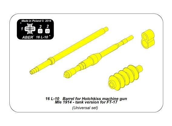 Canon Aber 16L-10 pour mitrailleuse Hotchkiss Mle 1914 - version char pour FT-17 1/16 – image 7