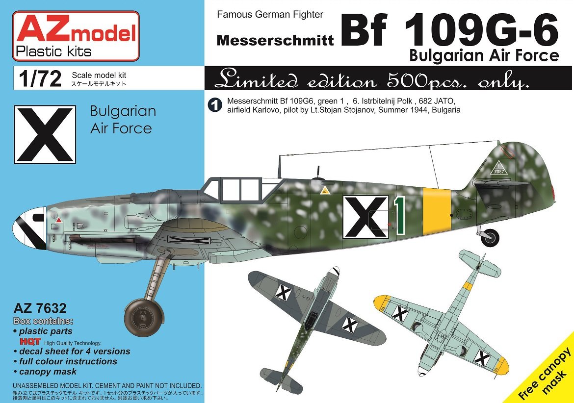 Maquette AZ7632 Bf 109G-6 Force aérienne bulgare 1/72