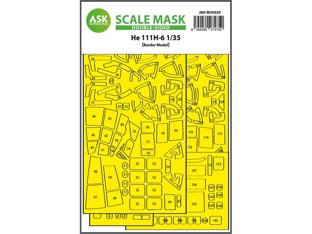 Art Scale Kit M35029 Heinkel He 111 Double-Sided Painting Mask for Border Model 1/35