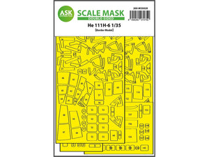 Art Scale Kit M35029 Heinkel He 111 Double-Sided Painting Mask for Border Model 1/35