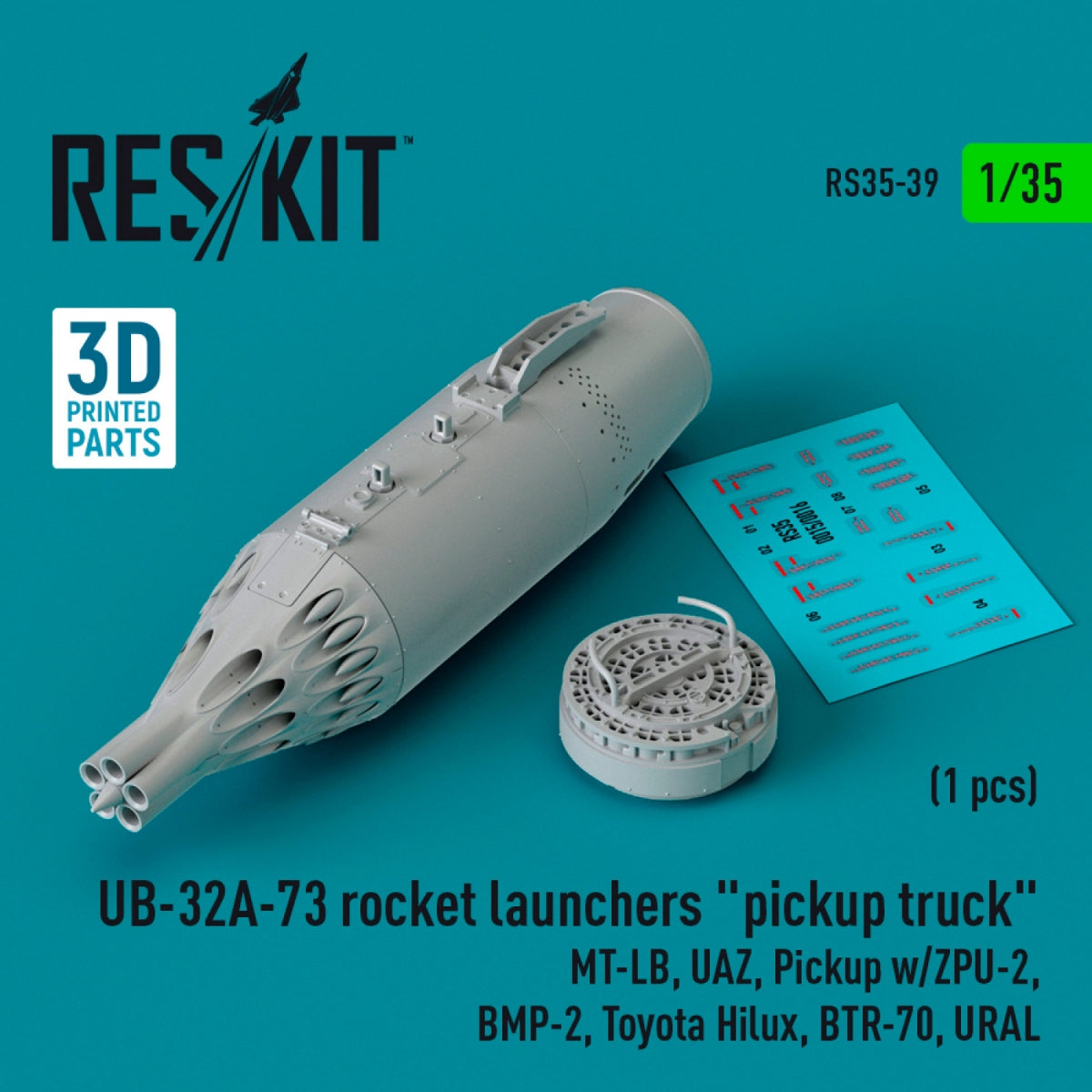 RESKIT RS35-0039 UB-32A-73 rocket launchers "pickup truck" (1 pcs) (3D Printed) 1/35