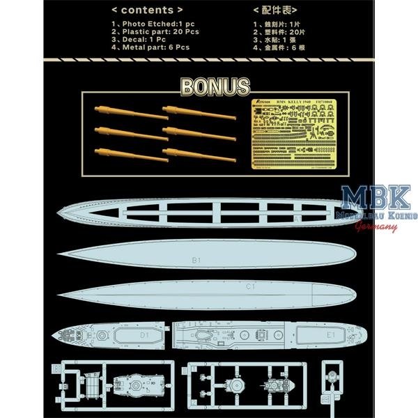 Maquette FlyHawk FH1119S HMS Kelly 1940 Édition Deluxe 1/700 – image 2