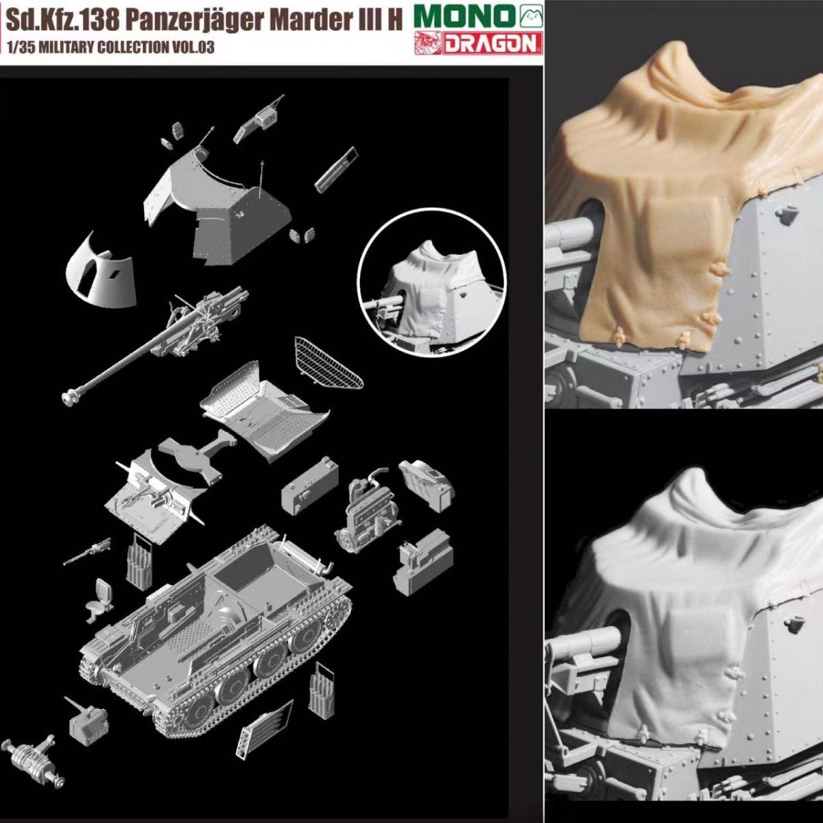 Dragon MD003 Sd.Kfz.138 Panzerjager MARDER III H w/Interior 1/35 – immagine 3