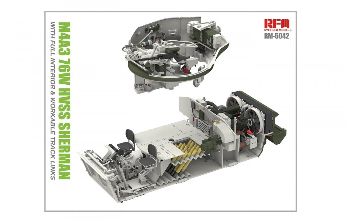 Rye Field Model 5042 M4A3 76W HVSS Sherman With full interior 1/35 – immagine 7