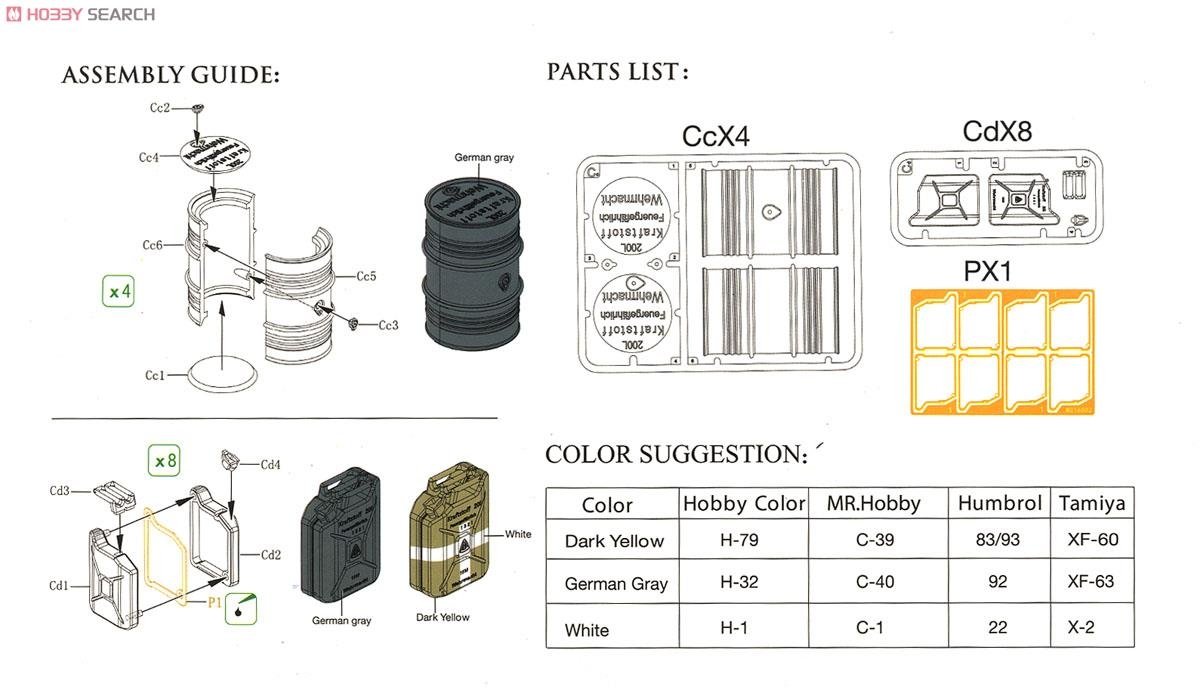 Classy Hobby MC16002 WWII German 20L Jerry Can &amp;amp; 200L Fuel Drum Set 1/16 – imagen 4