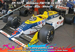 Zero Paints ZP-1075 Williams FW11B Blue/Yellow Paint Set 3x30ml – immagine 2