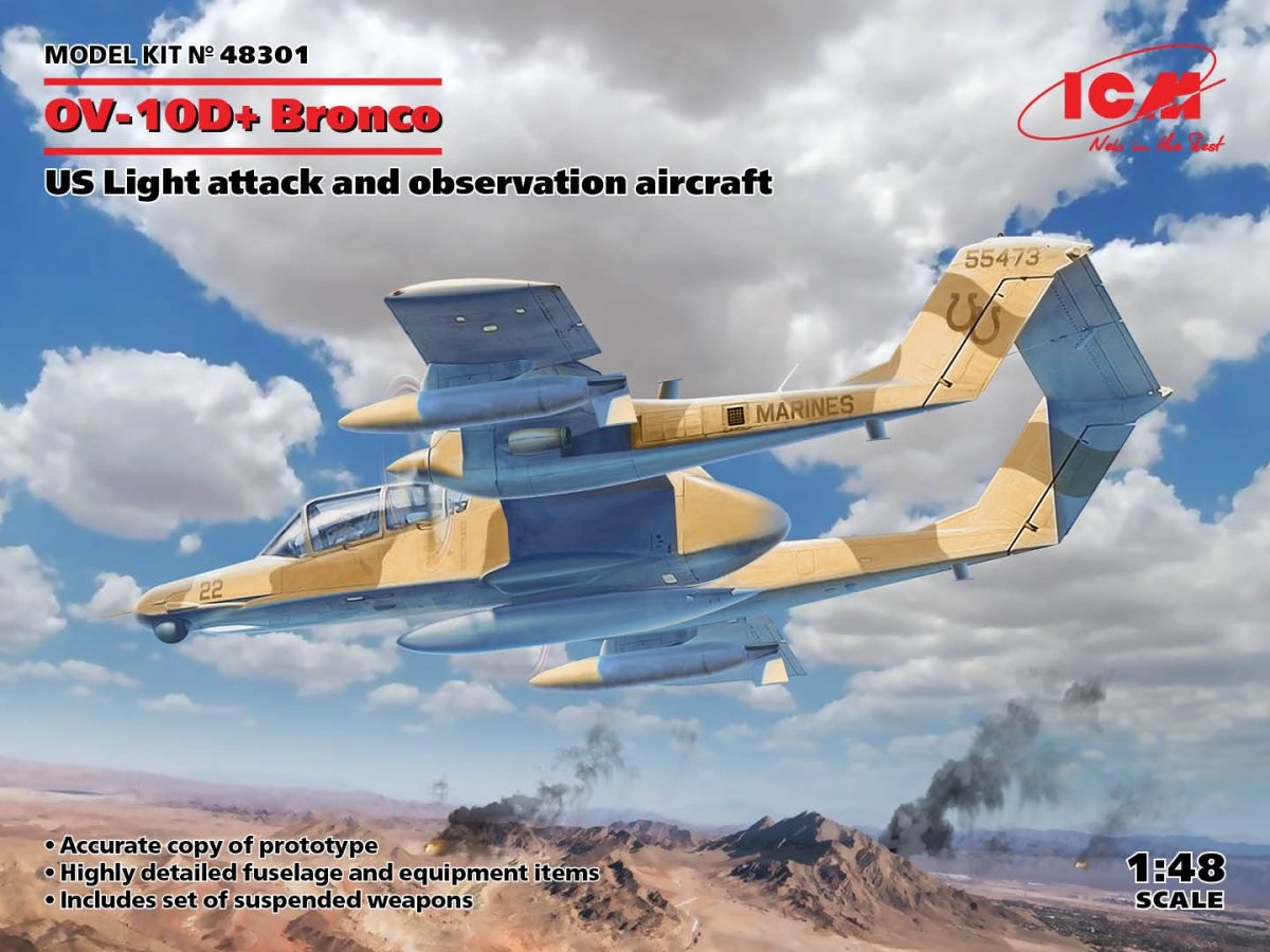 ICM 48301 OV-10D+ Bronco Avion d&amp;#39;attaque et d&amp;#39;observation léger 1/48
