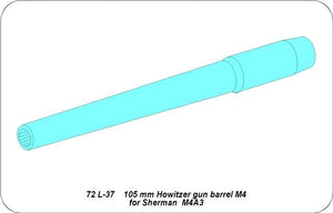 Aber 72L-37 Lufa 105mm haubica M4 do czołgu Sherman M4A3 / U.S. 105mm Howitzer M4 tank Barrel for M4A3 1/72 – imagen 6