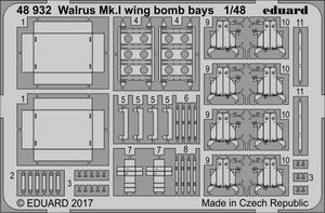 Eduard 48932 Walrus Mk. I wing bomb bays AIRFIX 1/48