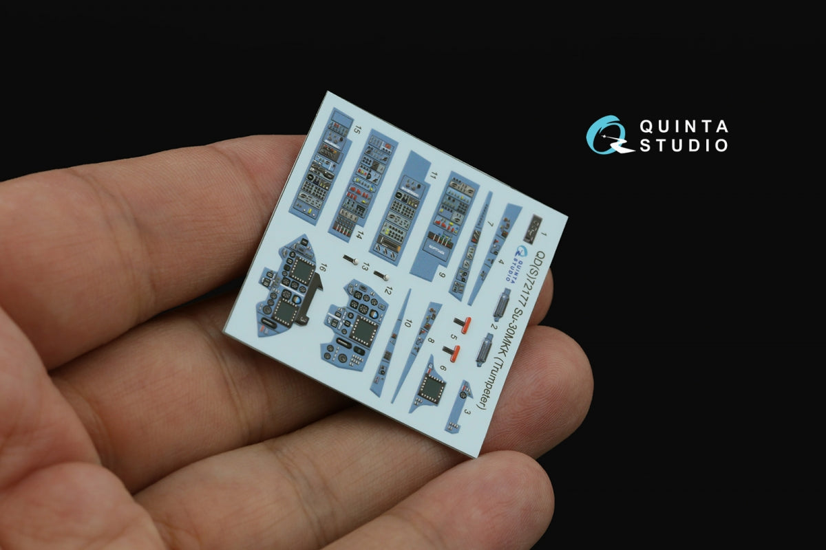 Intérieur imprimé en 3D et coloré sur papier décalcomanie (Trumpeter) pour Su-30MKK de Quinta Studio QD+72177 (avec pièce en résine imprimée en 3D) à l&amp;#39;échelle 1/72 – image 9