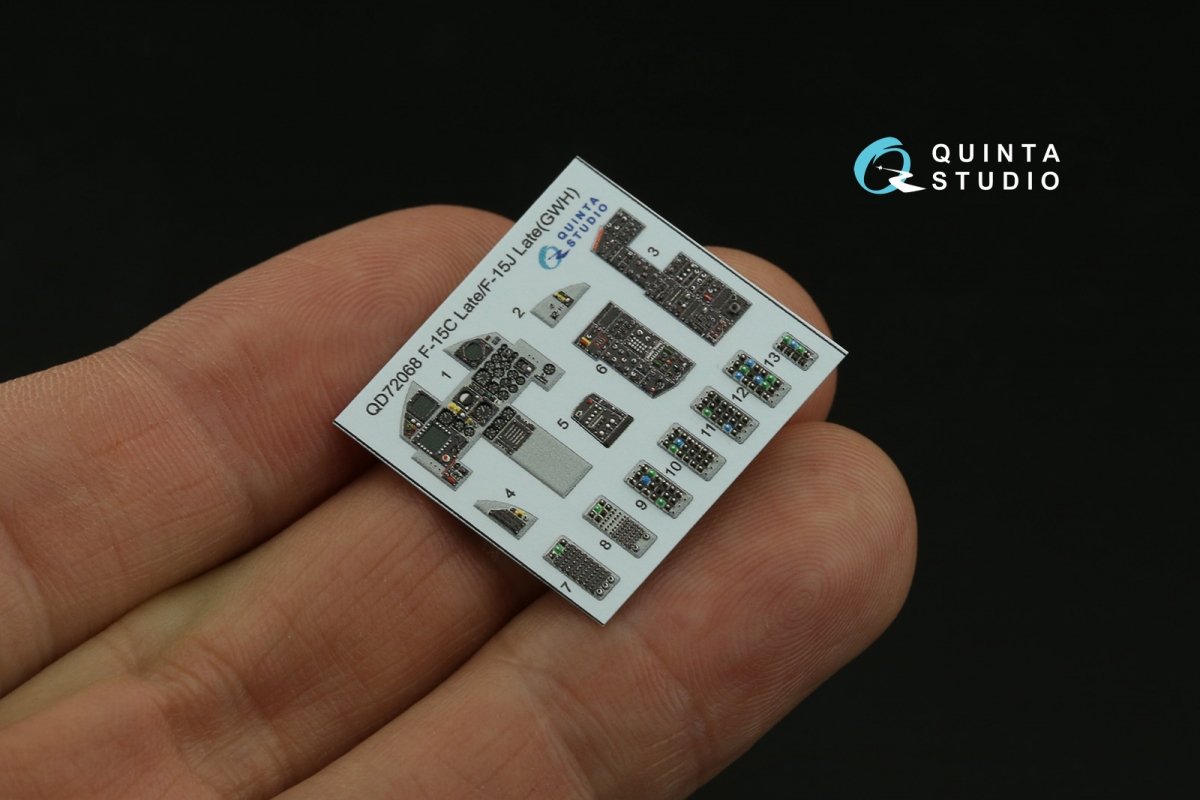 Quinta Studio QD72068 F-15C Late/F-15J Late 3D-Printed &amp;amp; coloured Interior on decal paper (GWH) 1/72 – imagen 9