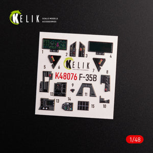 KELIK K48076 F-35B interior 3D decals for Tamiya kit 1/48 – imagen 3