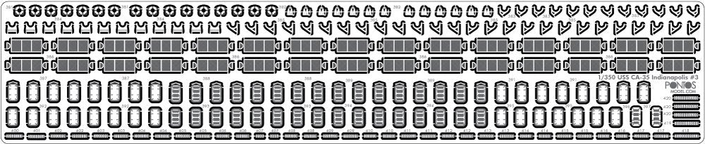 Pontos 37017F1 USS CA-35 Indianapolis 1945 Detail Up Set ADVANCED 1/350 – Bild 16