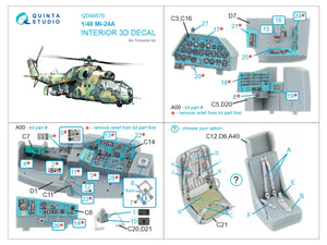 Quinta Studio QD48570 Mi-24A 3D-Printed &amp;amp; coloured Interior on decal paper (Trumpeter) 1/48 – immagine 7
